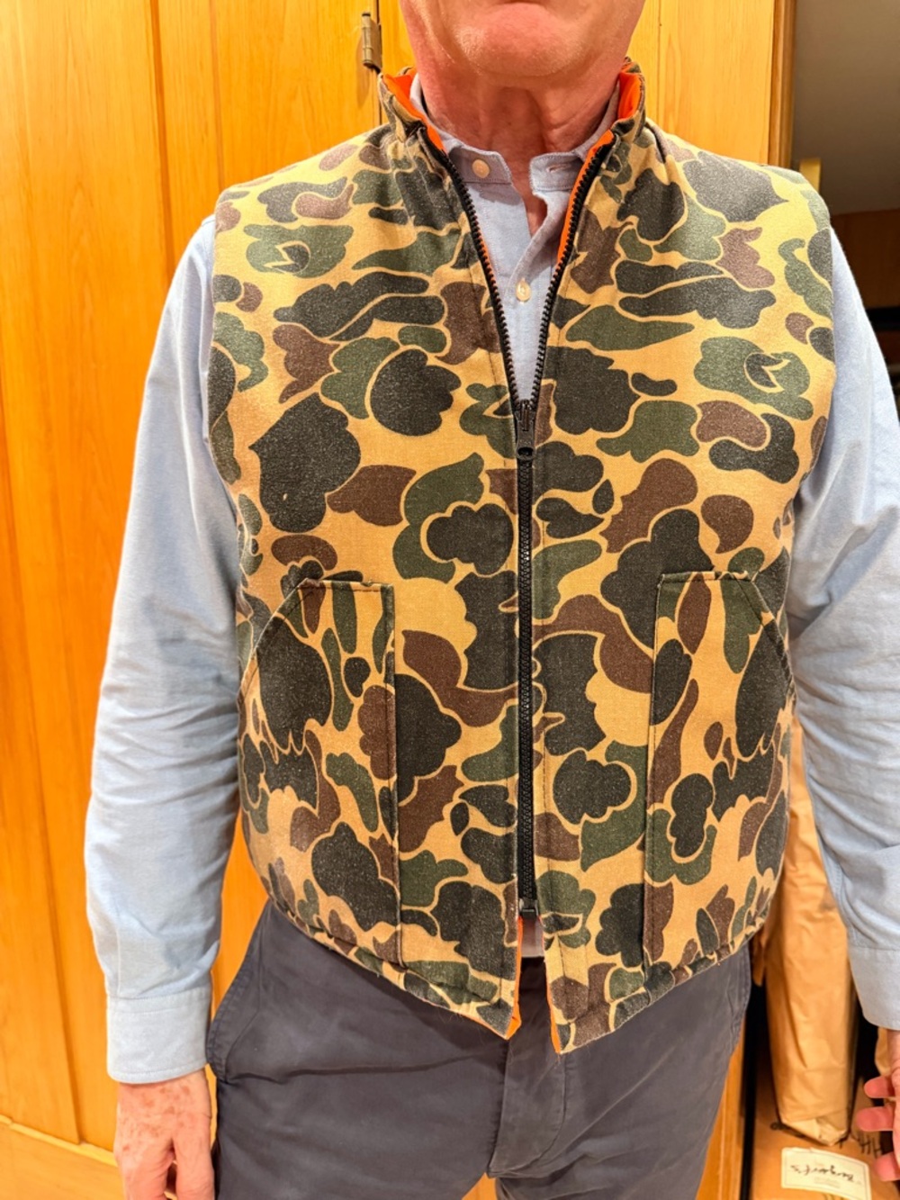 Men's Camouflage Zip-Up Utility Vest - Green/Brown Camo $49